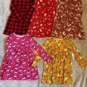 Wonder Nation Kids Long Sleeve Dresses Bundle